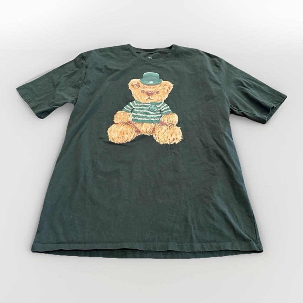 Ripple Junction Mens Green Bear St. Patrick Graphic Cotton T-Shirt Size L Large - Picture 1 of 7